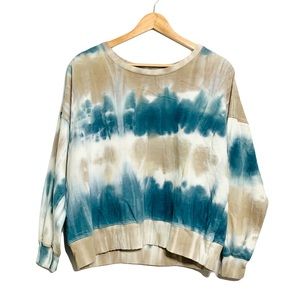 AR-33 Sweatshirt Blue and Tan Tie-dye Pull Over Sweatshirt Size Medium